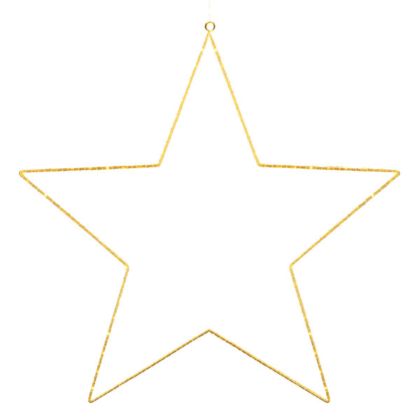Sirius Liva ster 70 cm goud met 80 warmwitte LED’s, sfeervolle batterijverlichting voor raam- en wanddecoratie.