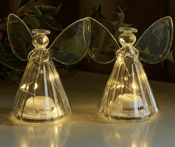 Sirius Iris Engel set LED kerstdecoratie van glas.