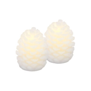 Sirius Clara dennenappel met warm witte LED-verlichting voor sfeervolle decoratie.