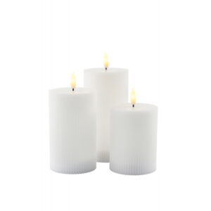 Sirius Smilla Oplaadbare LED-kaarsen van echte was. Drie LED-kaarsen met warm wit flikkerlicht, veilige en duurzame sfeerverlichting voor binnen