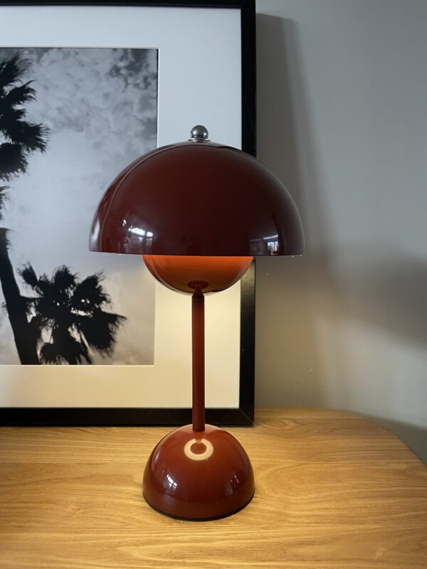 Paddenstoel LED lamp bordeaux rood