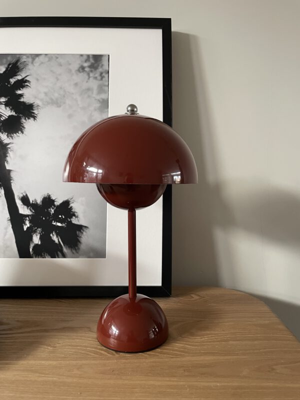 Paddenstoel LED lamp bordeaux rood