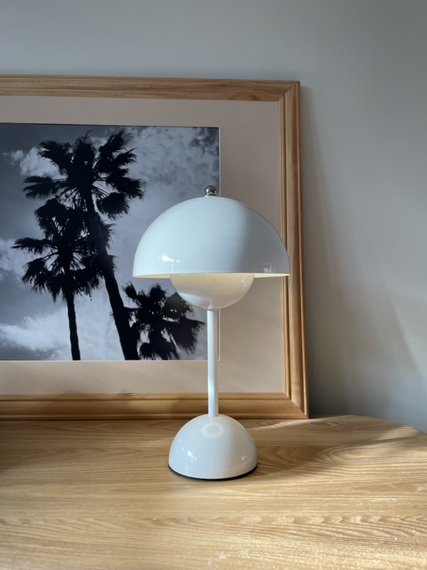 Paddenstoel LED lamp wit