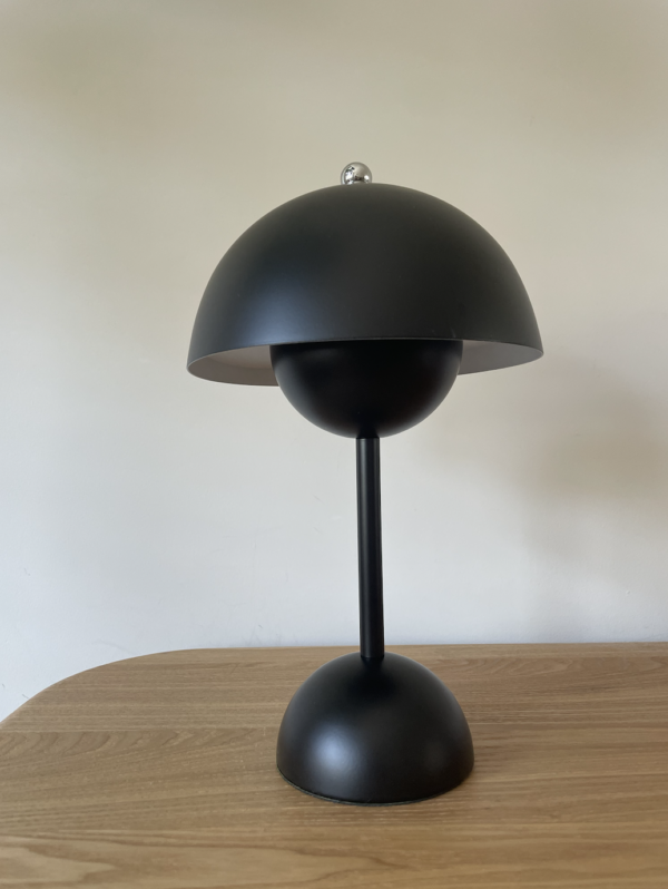 Paddenstoel LED lamp zwart