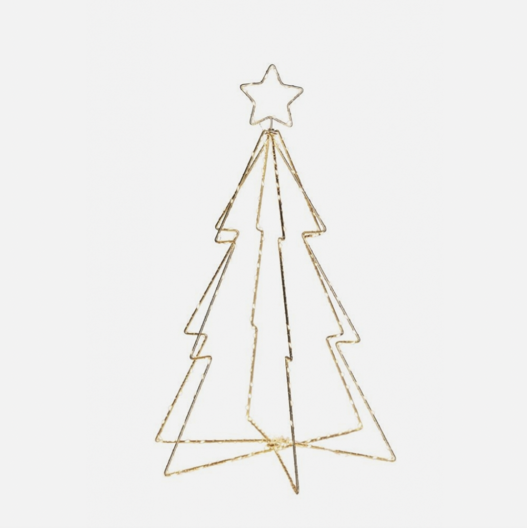 Goudkleurige Sirius Esther kerstboom van 45 cm met 160 warm witte LED-lampjes, decoratieve binnenverlichting op netstroom.