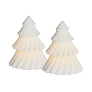 Set van twee stuks Sirius Olivia kerstboom mini met warm witte LED-verlichting, gemaakt van echt wax.