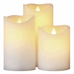 Sirius Sara LED-kaars met realistische bewegende vlam en timerfunctie. Kleur Almond. Set van 3 stuks.