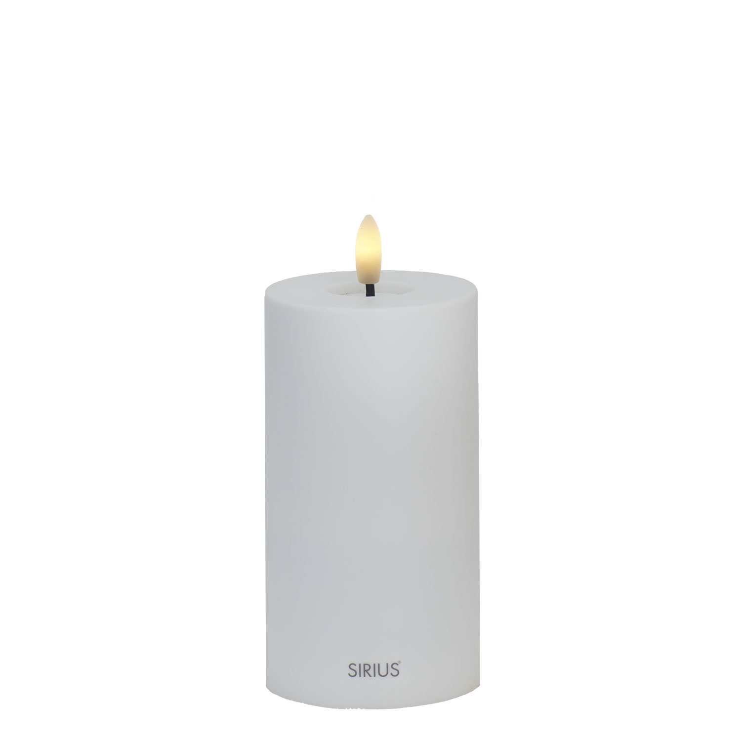 Sirius solar LED kaars met warm wit flikkerend licht voor buitengebruik.